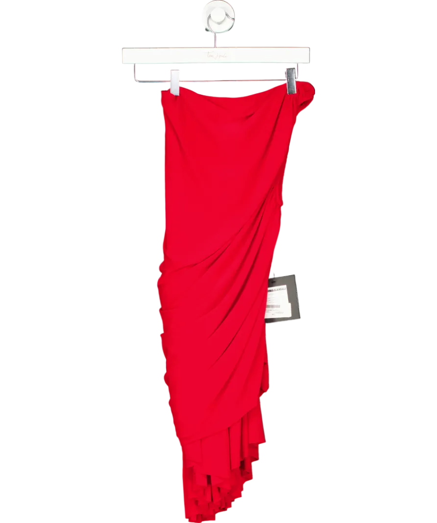 Norma Kamali Diana Gown In Tiger Red UK XS