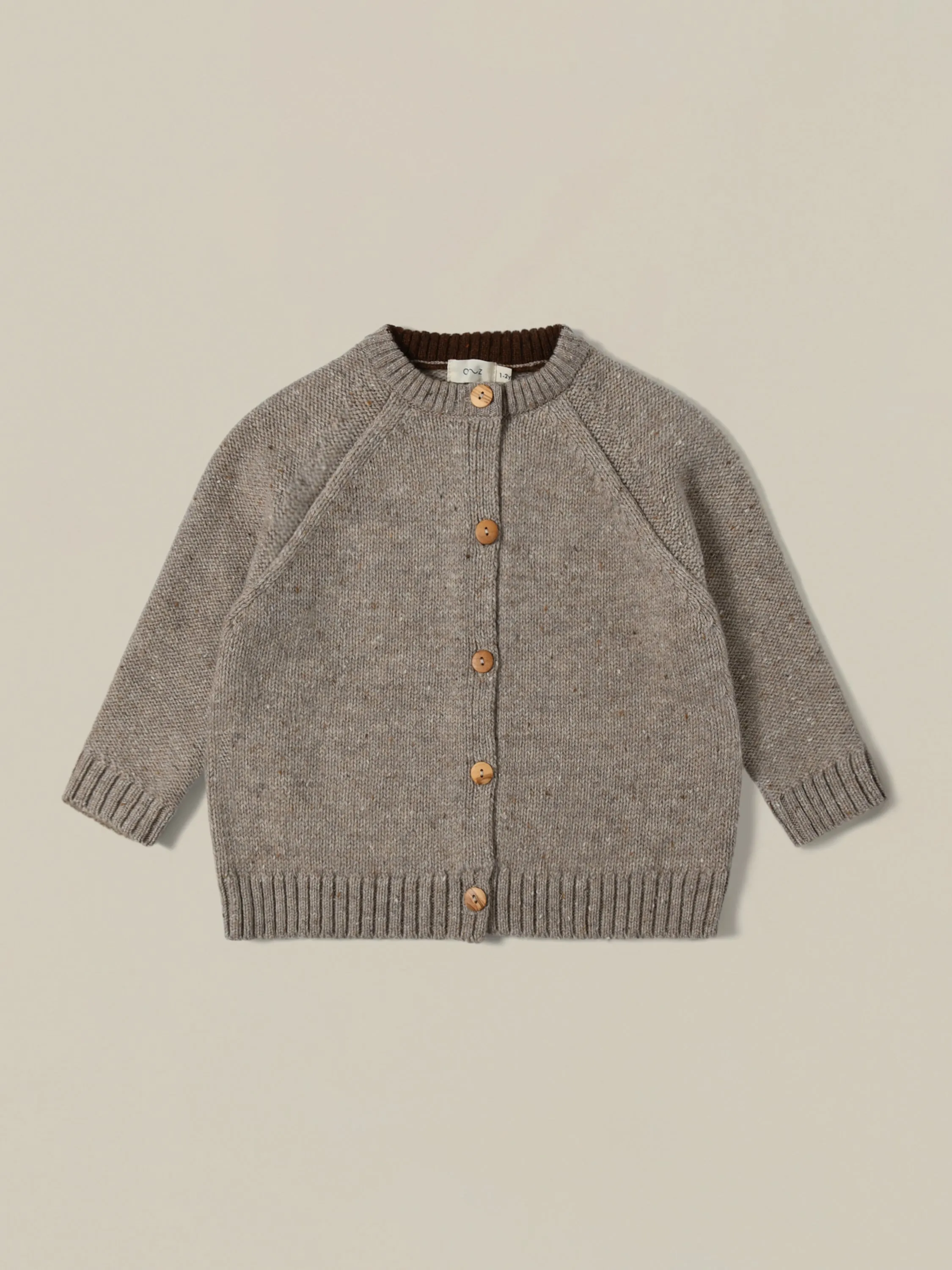Oatmeal Boxy Wool Cardigan