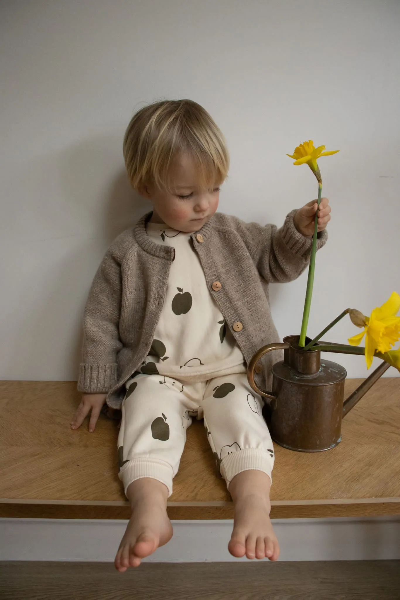 Oatmeal Boxy Wool Cardigan