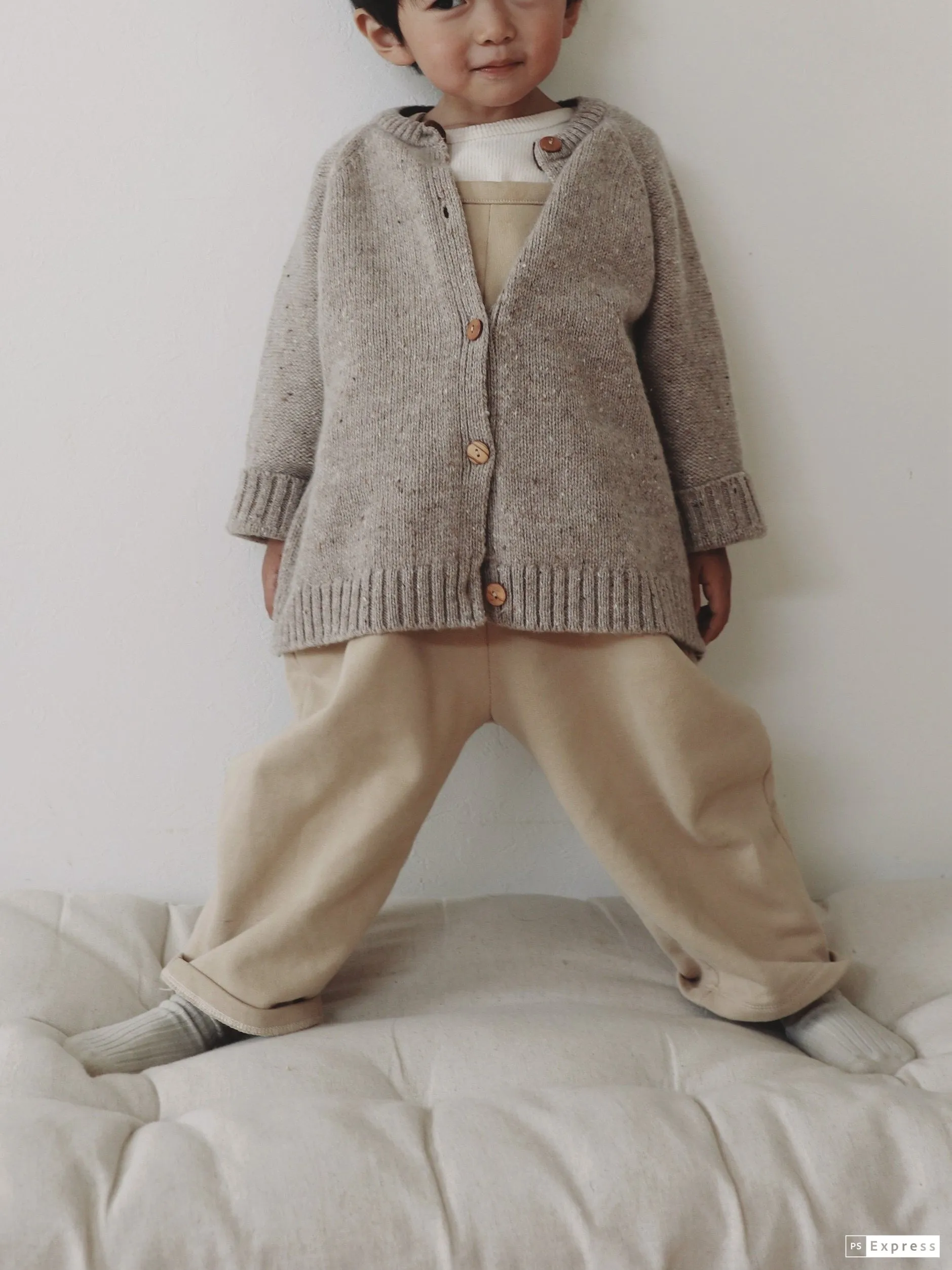Oatmeal Boxy Wool Cardigan