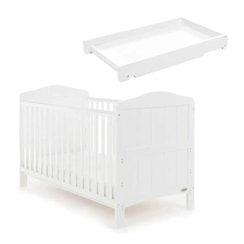 Obaby Whitby Cot Bed -White - Direct Delivery