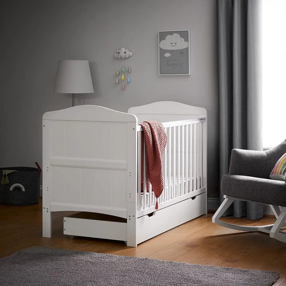 Obaby Whitby Cot Bed -White - Direct Delivery