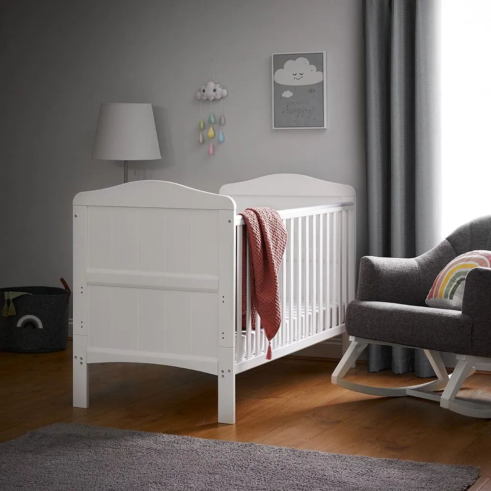 Obaby Whitby Cot Bed -White - Direct Delivery