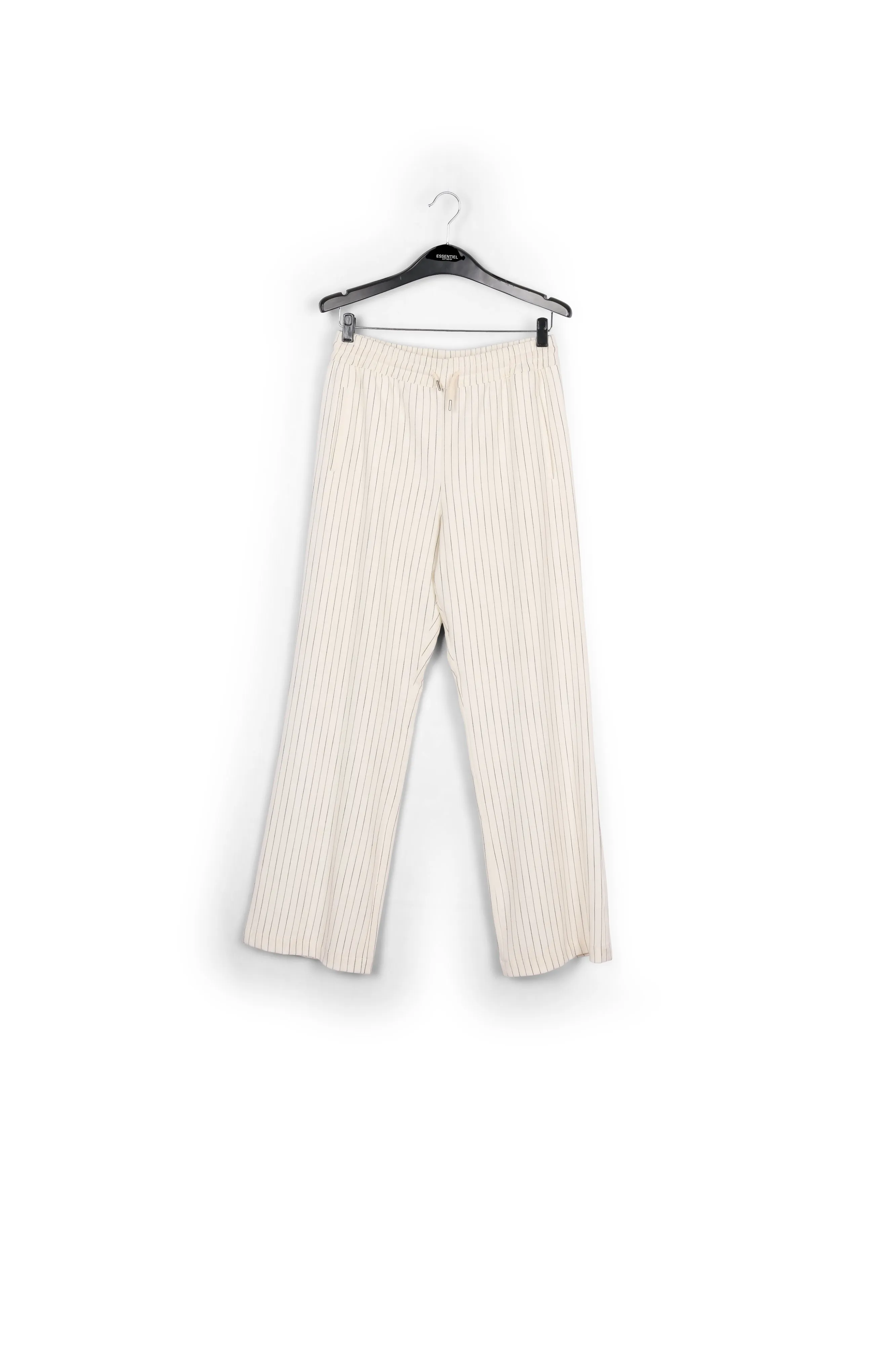 Off-white pinstripe wide-leg pants