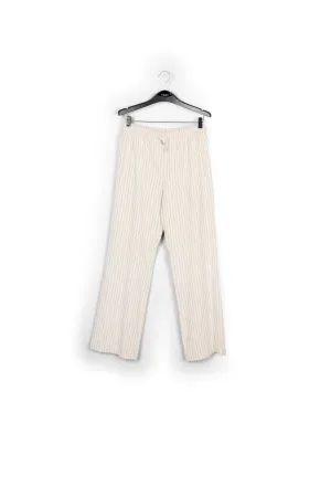 Off-white pinstripe wide-leg pants