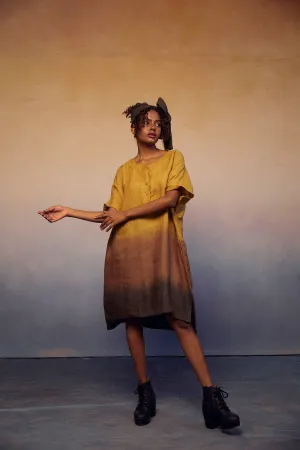 Ombre Block Dress - Mustard