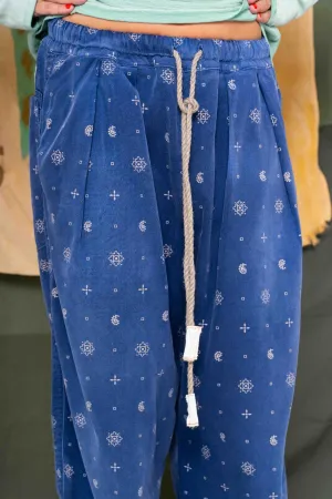 P43 Kyoto Japanese Twill Handkerchief Print Sailor Blue