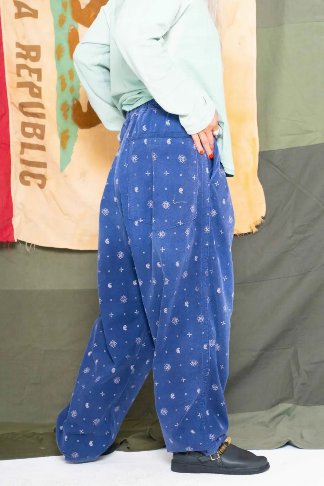 P43 Kyoto Japanese Twill Handkerchief Print Sailor Blue