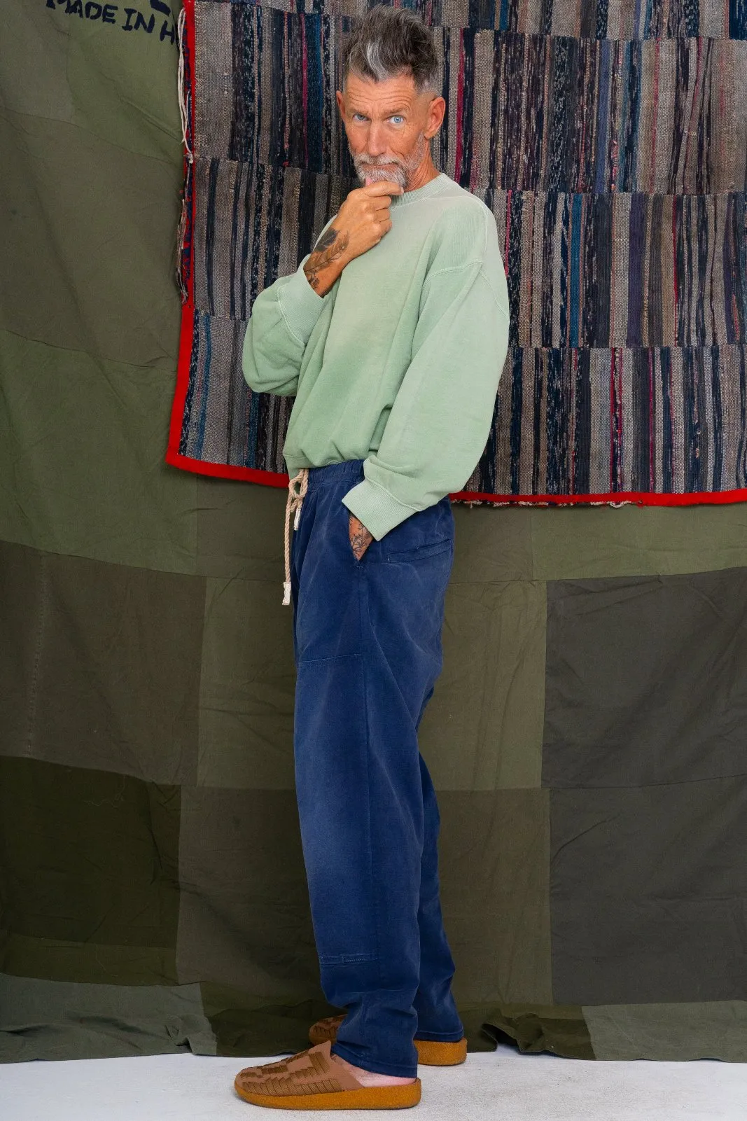 P70 Pleated Easy Pant Japan Twill Sunfaded Sailor Blue