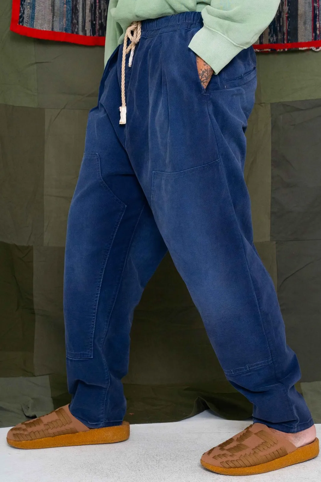 P70 Pleated Easy Pant Japan Twill Sunfaded Sailor Blue