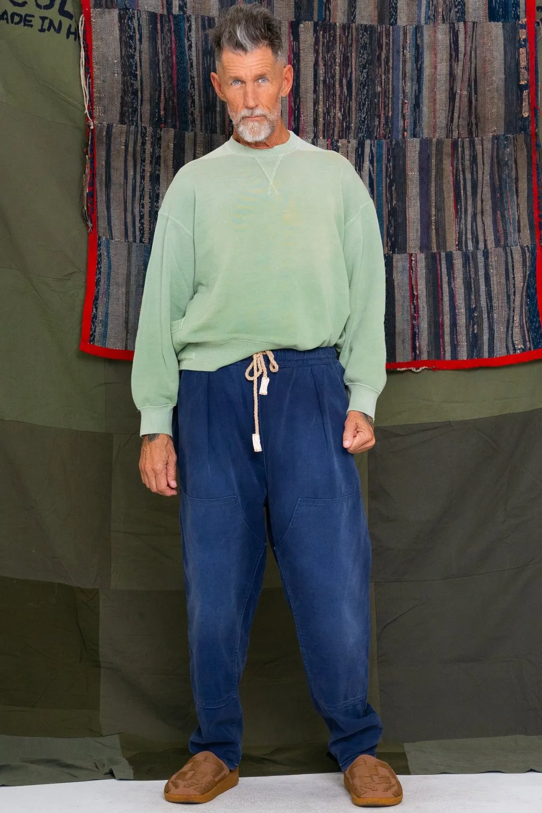P70 Pleated Easy Pant Japan Twill Sunfaded Sailor Blue