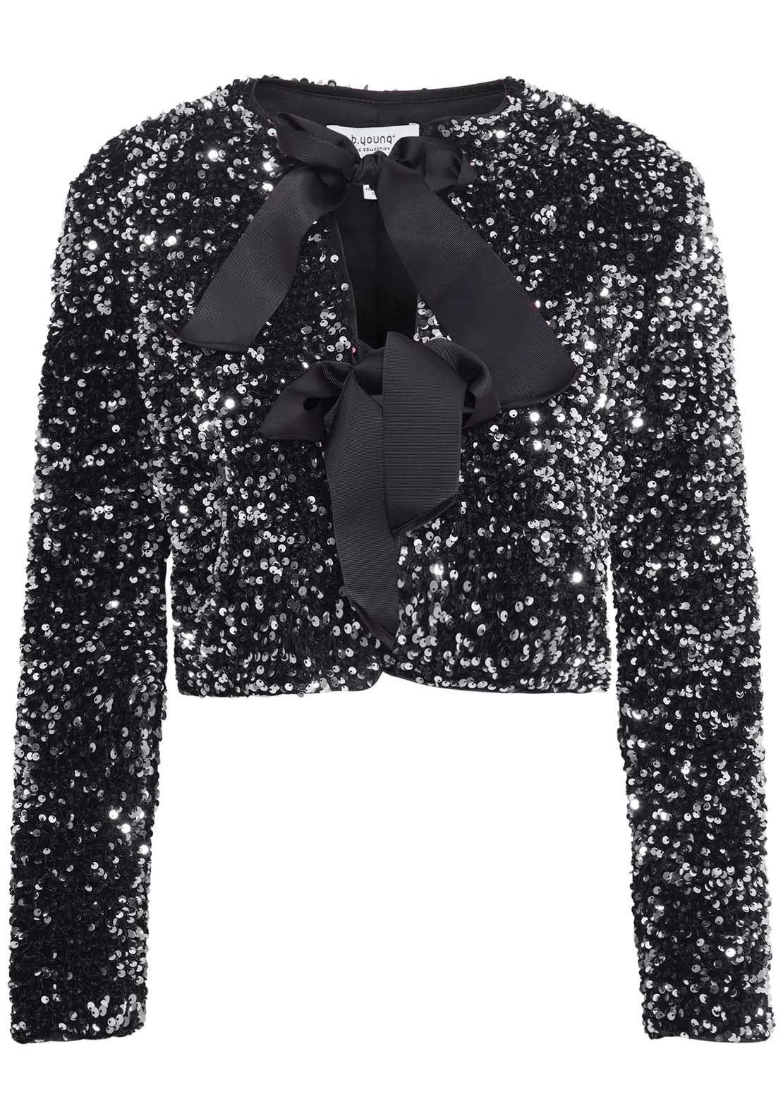 Paillet Bow Jacket - Grey