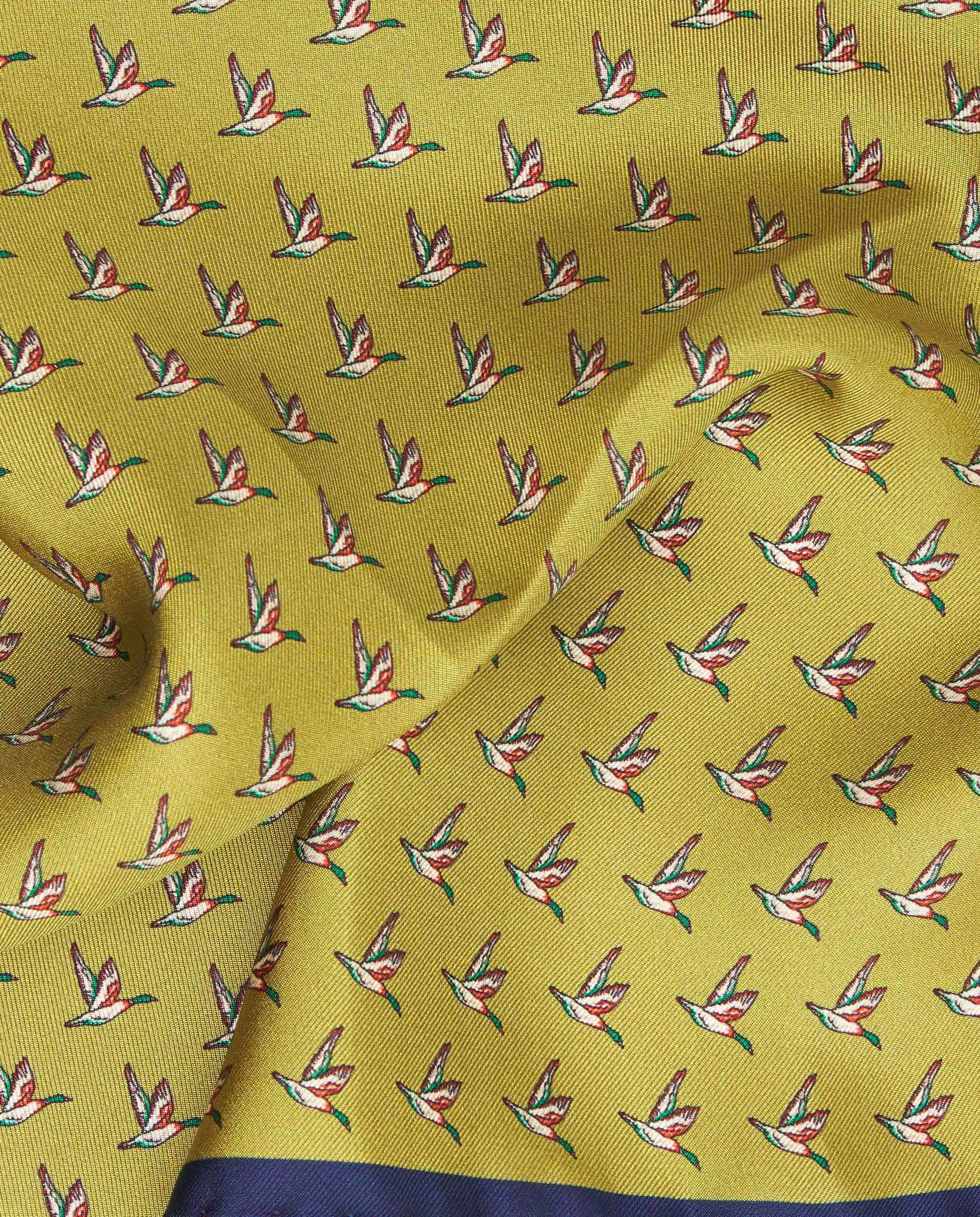 Pañuelo de bolsillo de seda natural verde