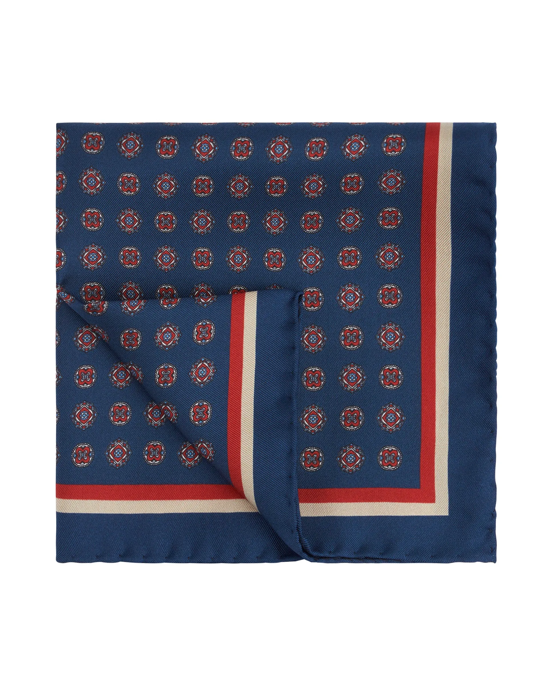 Pañuelo de bolsillo estampado de seda
