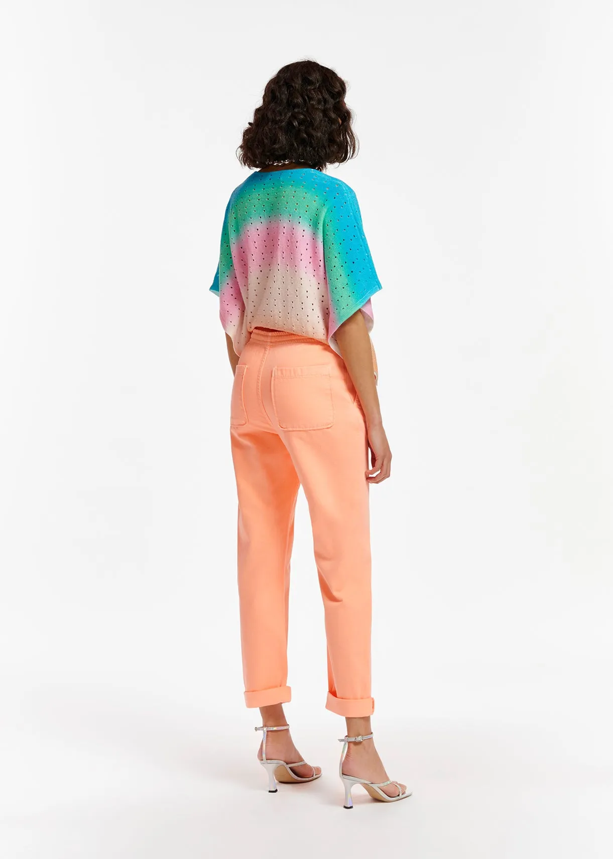 Peach boyfriend-fit jeans