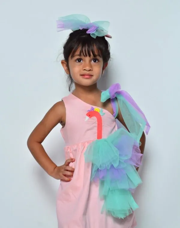 Peach Flamingo Party Dress