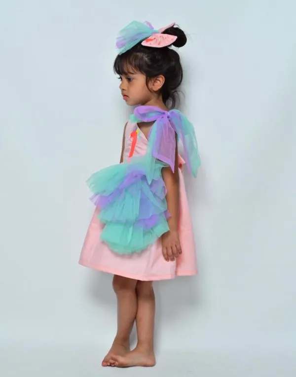 Peach Flamingo Party Dress