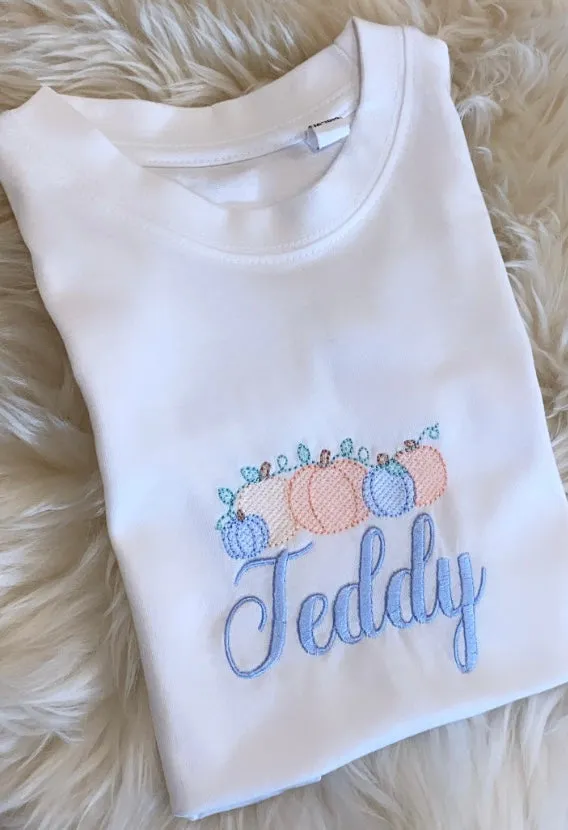 Personalised picture Pumpkin Halloween white tops