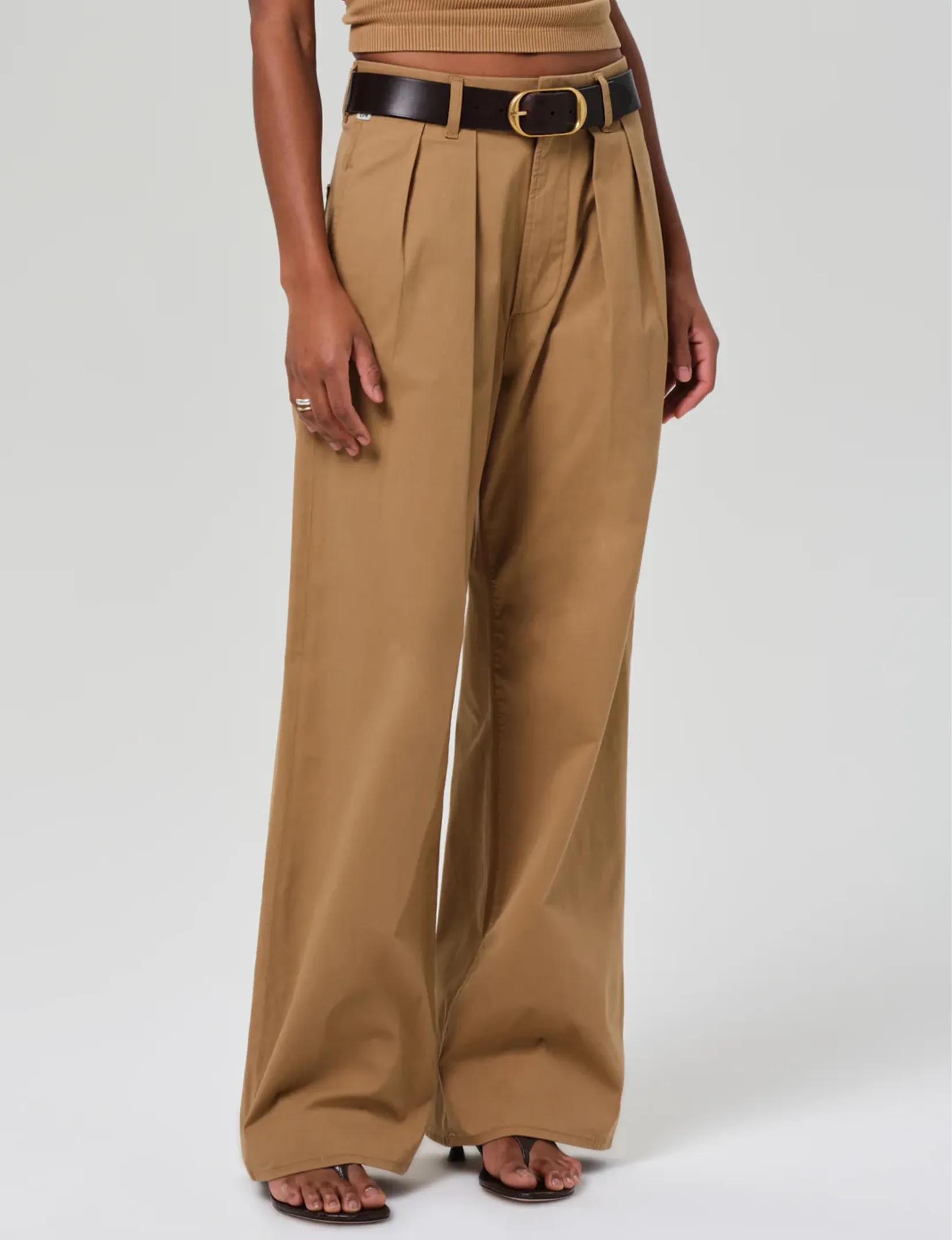 Petra Pleated Trouser, Nano Khaki