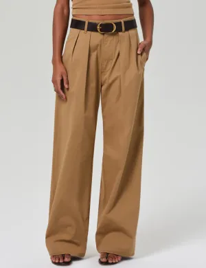 Petra Pleated Trouser, Nano Khaki