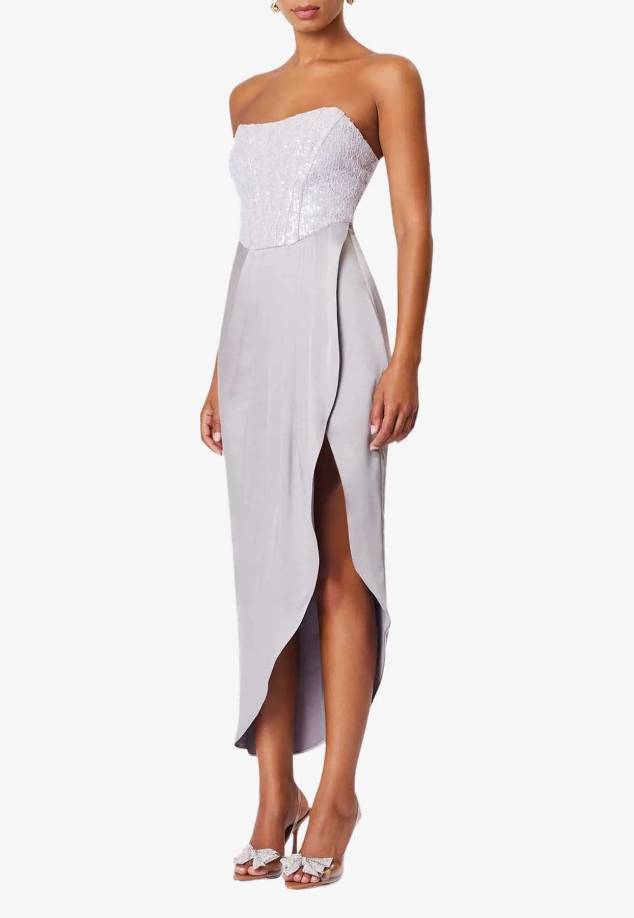 Petra Strapless Midi Dress