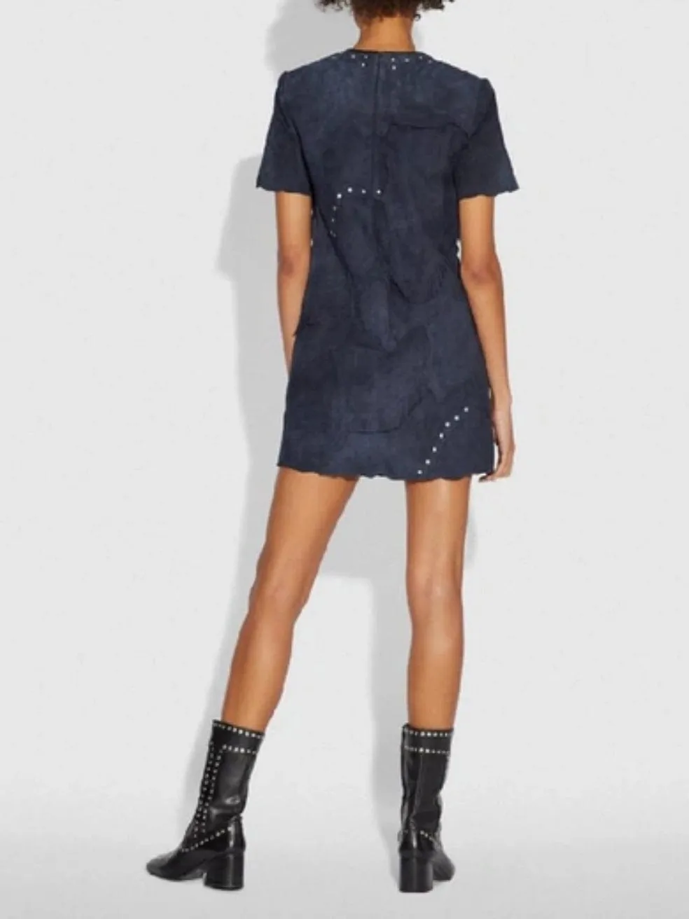 Pieced Suede Dress