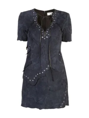 Pieced Suede Dress
