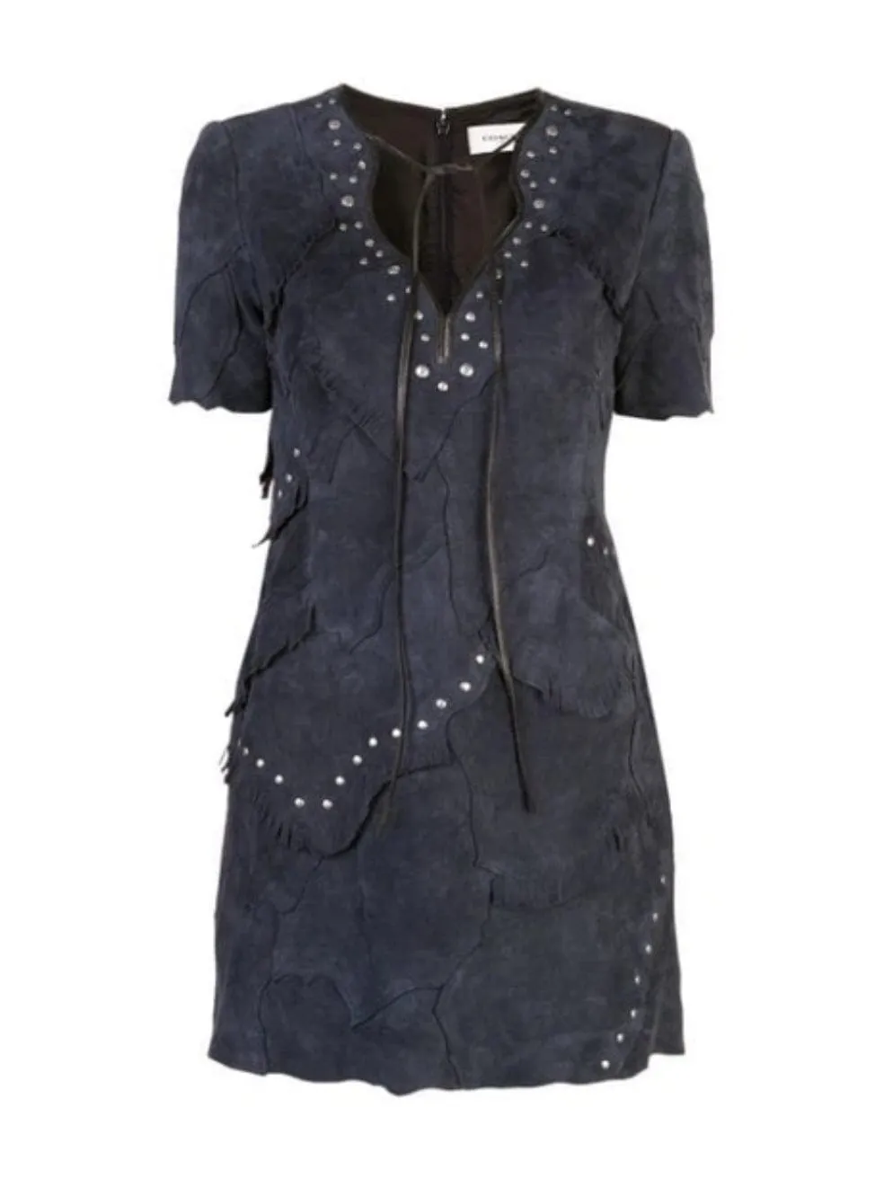 Pieced Suede Dress