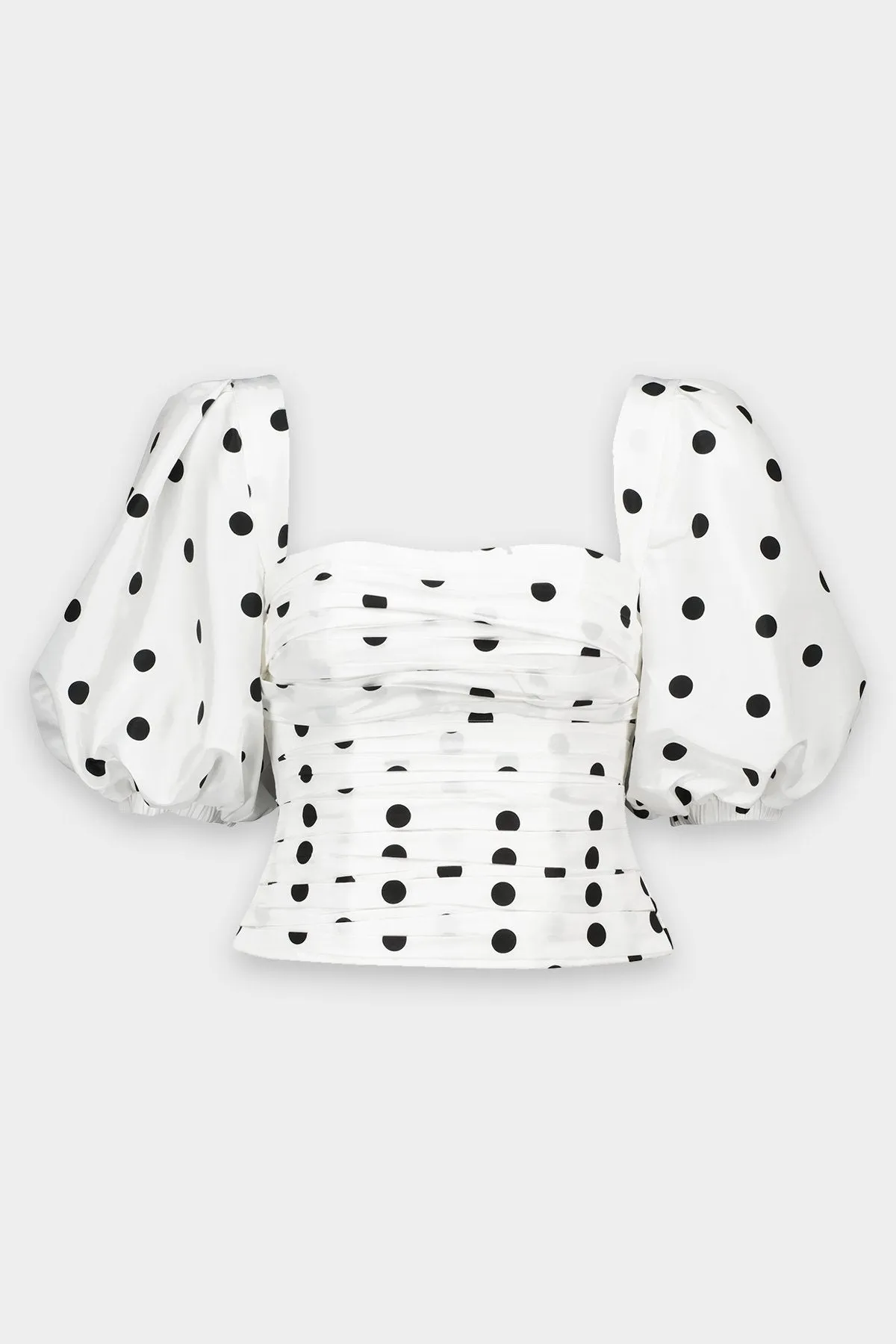 Polka Dot Taffeta Top in White