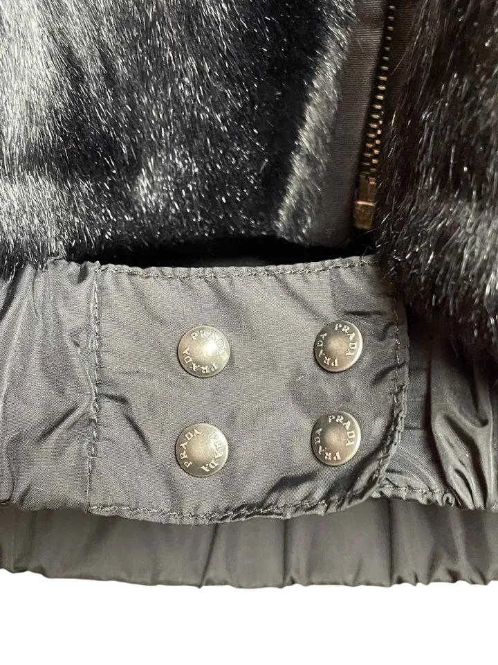Prada Goat Fur Bomber Jacket Women's XS