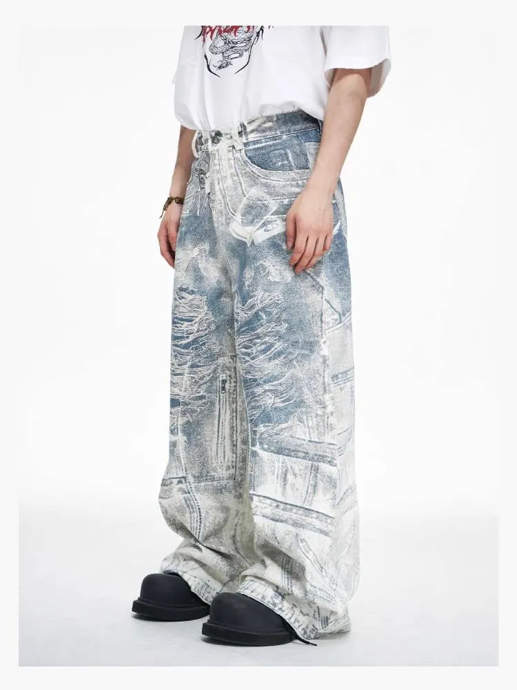 Printed wide leg pants【s0000009190】