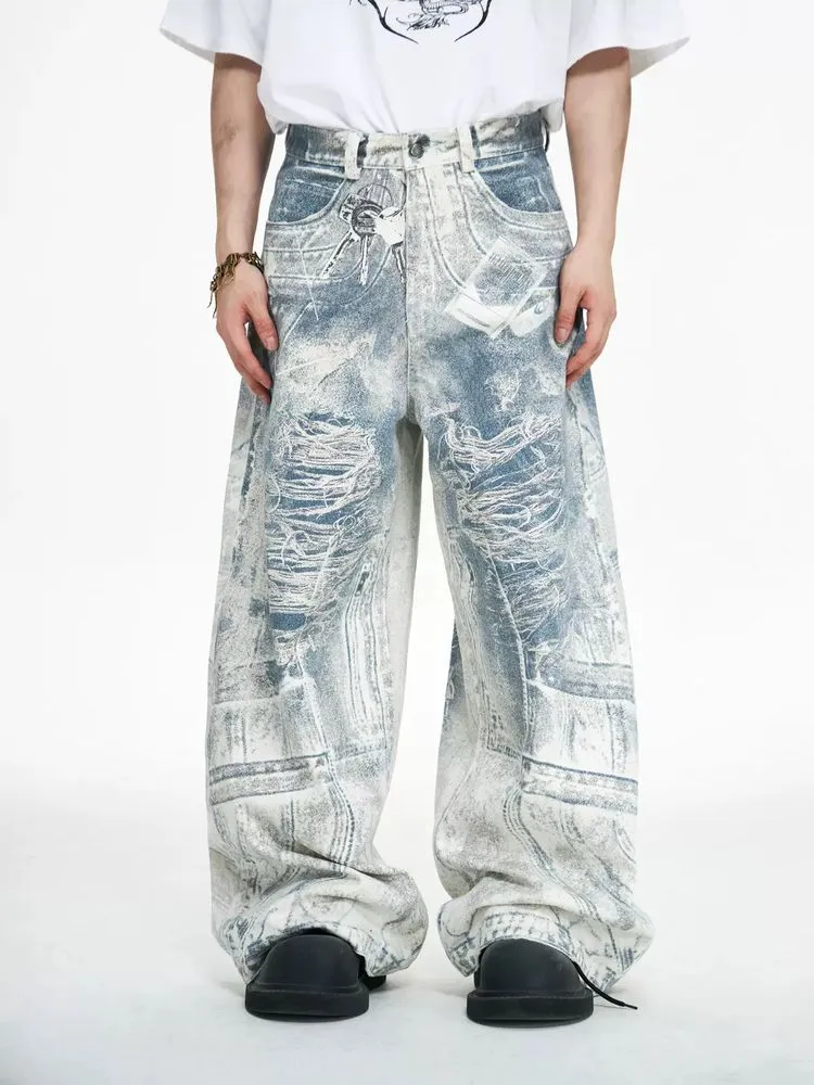 Printed wide leg pants【s0000009190】