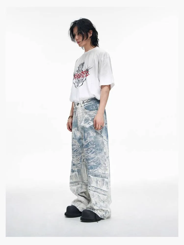 Printed wide leg pants【s0000009190】