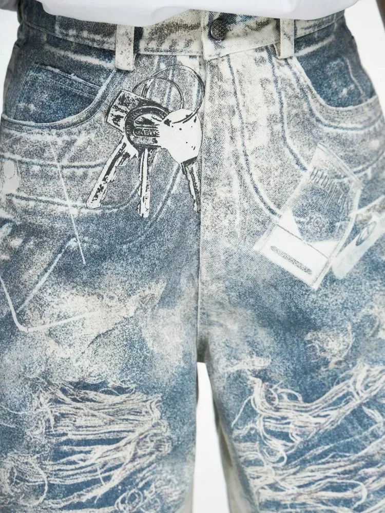 Printed wide leg pants【s0000009190】