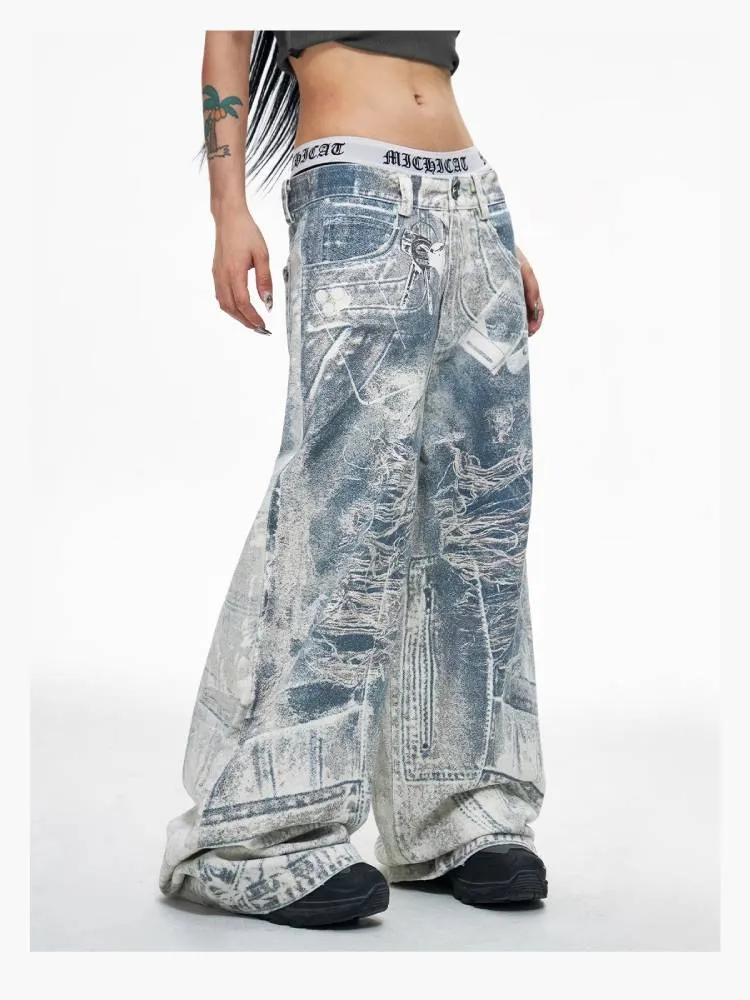 Printed wide leg pants【s0000009190】