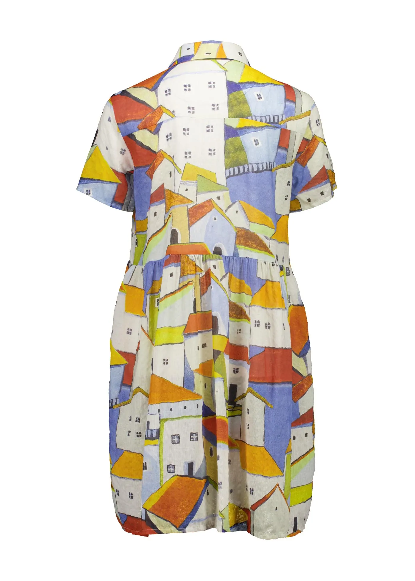 Pueblito Villa Dress Orange in Seersucker