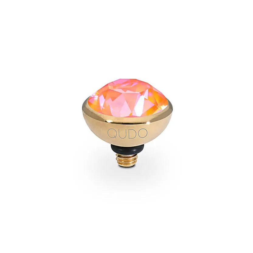 Qudo Bottone 10mm Gold Topper - Orange Glow Delite