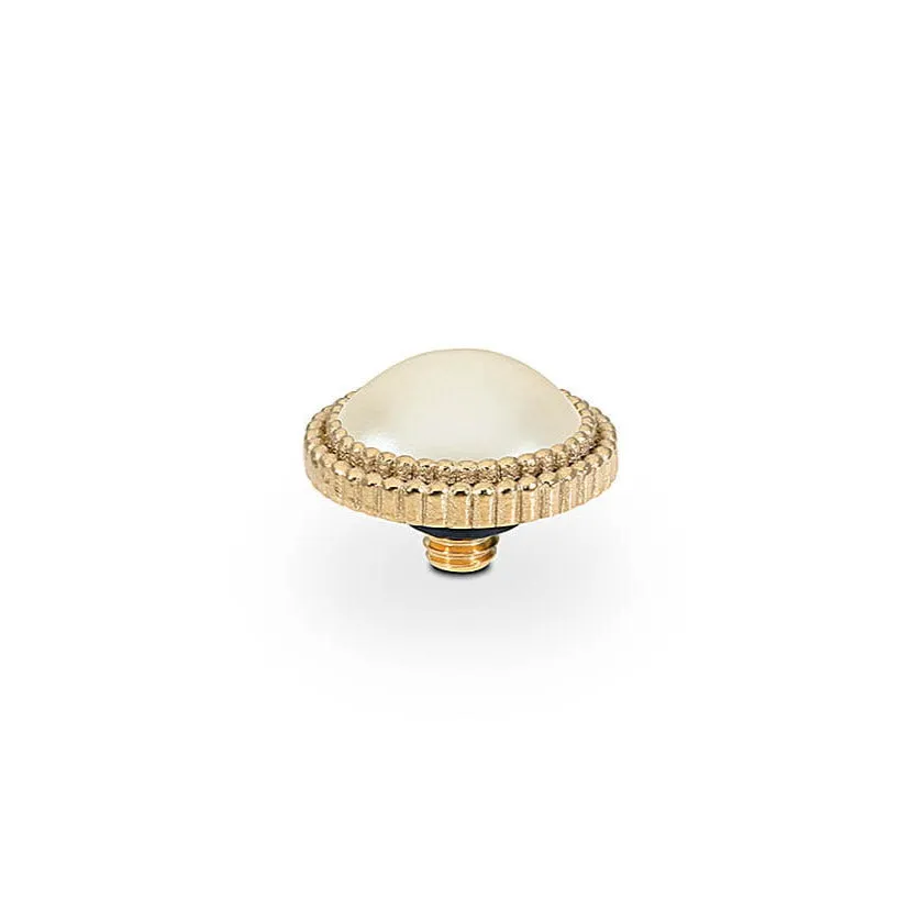 Qudo Fabero 10mm Gold Topper - Cream Pearl