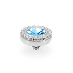 Qudo Ghiare 11mm Silver Topper - Aquamarine