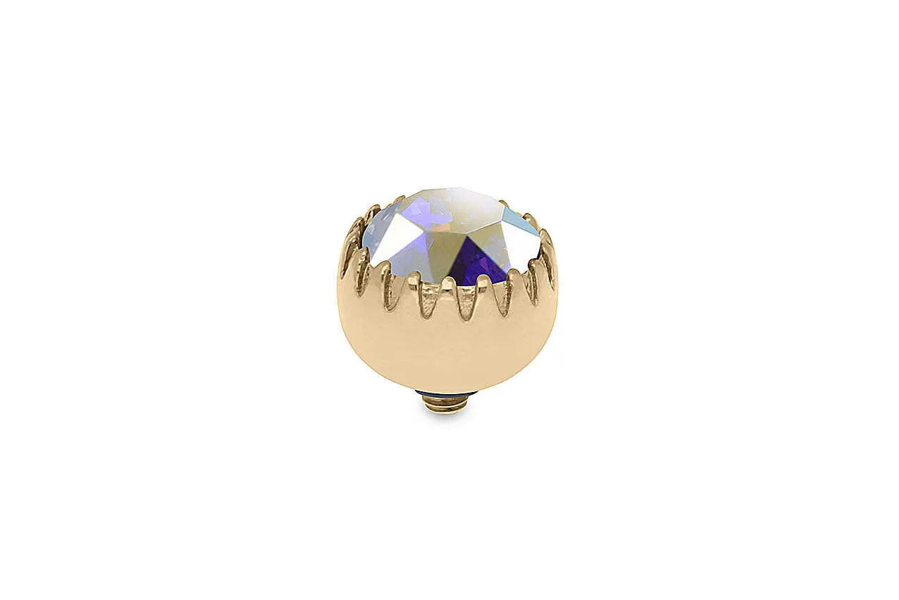 Qudo London 10.5mm Gold Topper - Crystal Aurora Boreale