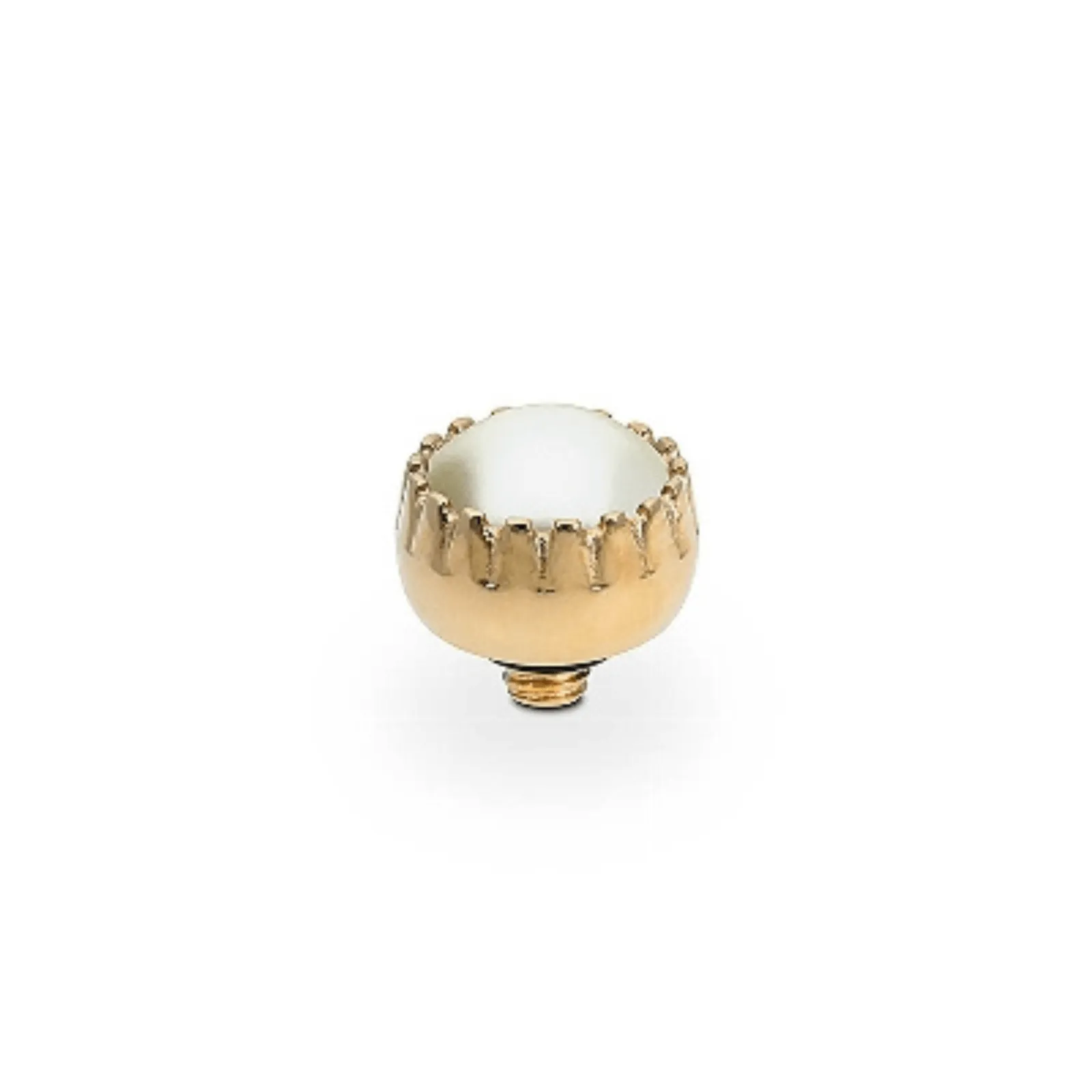 Qudo London 8mm Gold Topper - Cream Pearl