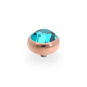 Qudo Sesto 10mm Rose Gold Topper - Blue Zircon