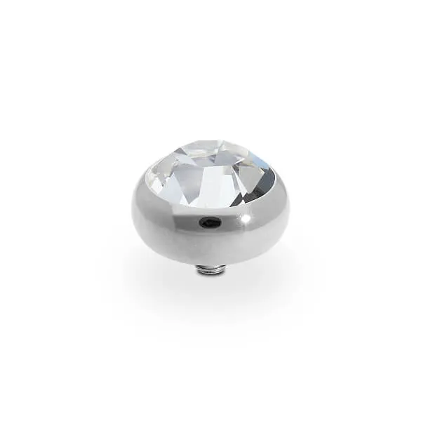 Qudo Sesto 10mm Silver Topper - Clear Crystal