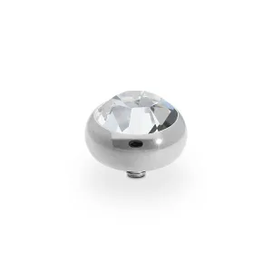 Qudo Sesto 10mm Silver Topper - Clear Crystal