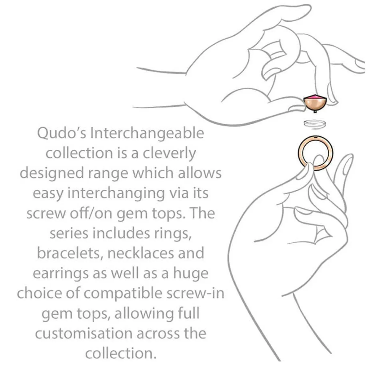 Qudo Stellar 13mm Gold Topper - Clear Crystal
