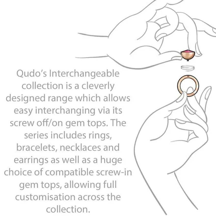 Qudo Tondo 13mm Rose Gold Topper - Powder Grey