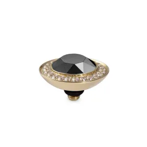 Qudo Tondo Deluxe 13mm Gold Topper - Jet Hematite