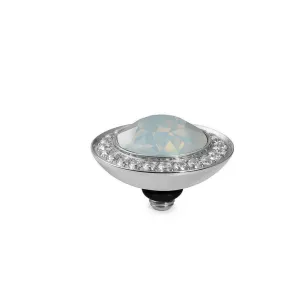 Qudo Tondo Deluxe 13mm Silver Topper - White Opal