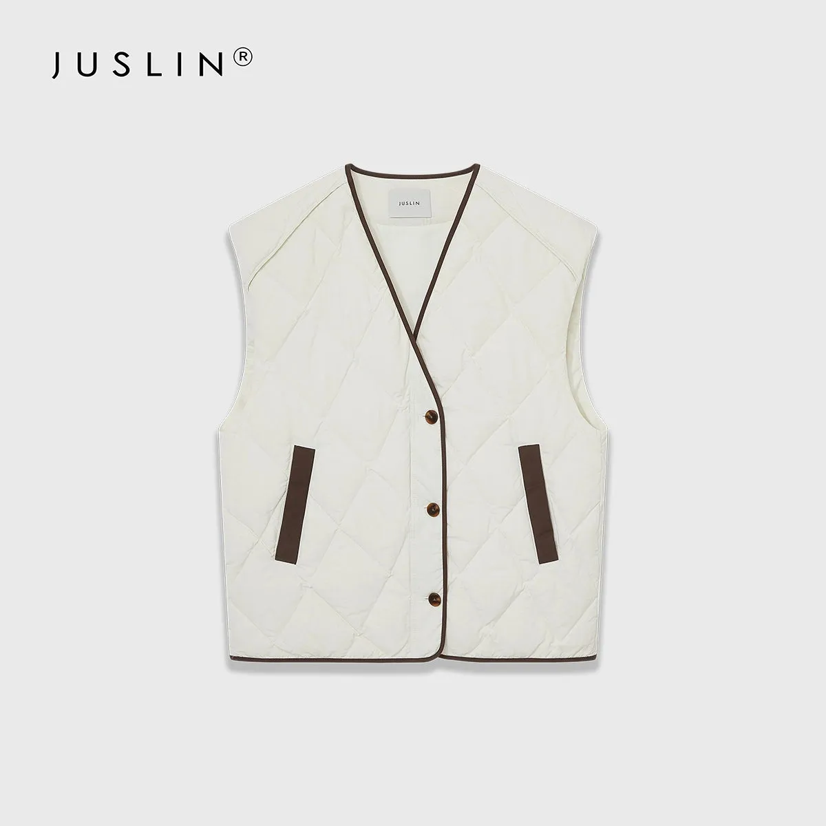 Quilted Contrast Vest Jacket