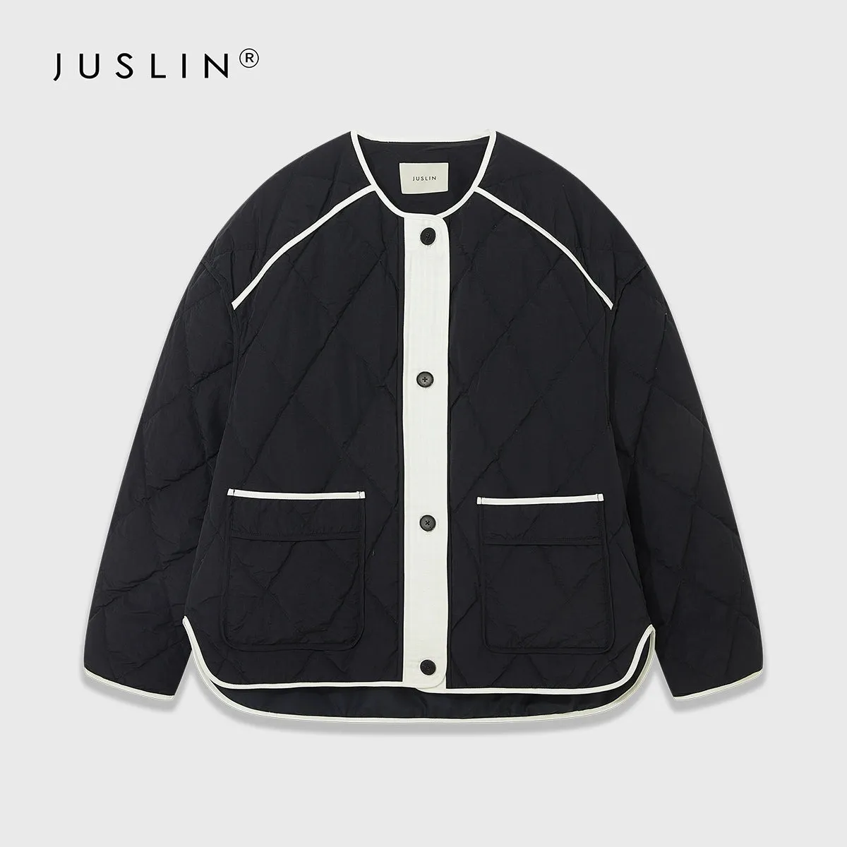 Quilted Contrast Vest Jacket